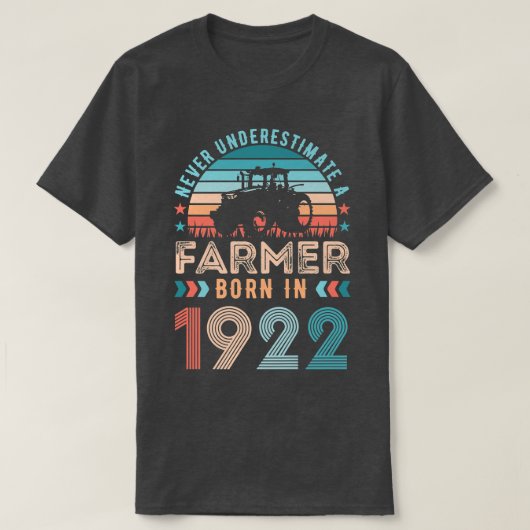 1922生まれ年の農家農業ギフト100誕生日 Tシャツ (デザイン正面)