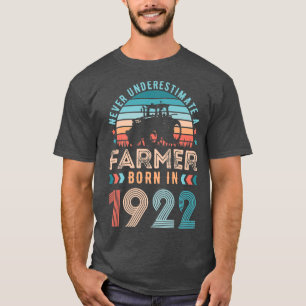 1922生まれ年の農家農業ギフト100誕生日 Tシャツ