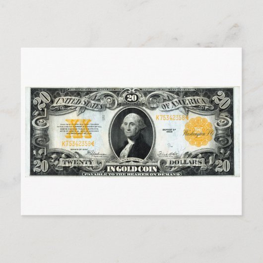 1922米国金ゴールド証明書 ポストカード (正面)