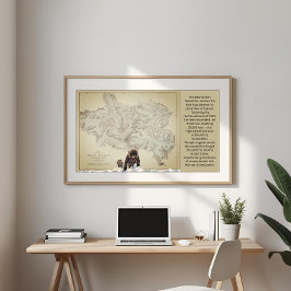 1922 Mallory Everest Expedition Vintage Map Art ポスター