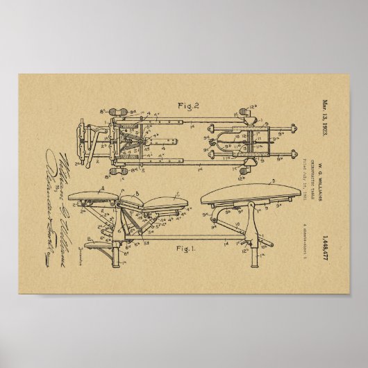 1923ヴィンテージカイロプラクティック表特許芸術プリント ポスター (正面)