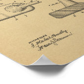 1923ヴィンテージゴルフクラブ特許アートプリント ポスター (角)