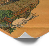 1923ヴィンテージサイクリング自転車とアートポスター ポスター (角)