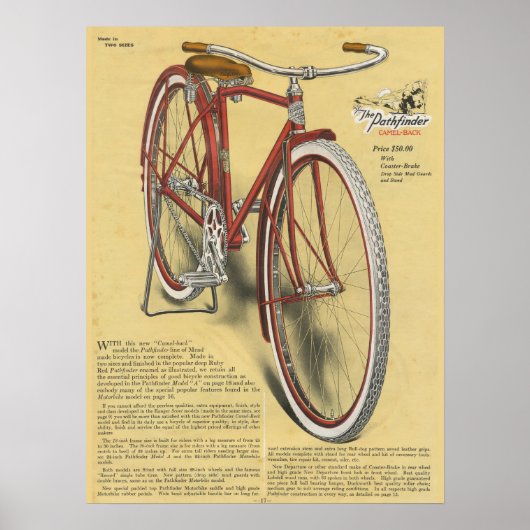 1923ヴィンテージパスファインダー自転車広告アートポスター ポスター (正面)