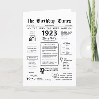 1923年あなたが生まれ誕生日カード サンキューカード