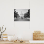 1923年の米国議会議事堂での自動車。ヴィンテージ写真 ポスター (キッチン)