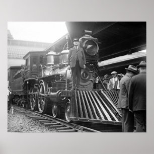 1923年の蒸気機関車。ヴィンテージ写真 ポスター