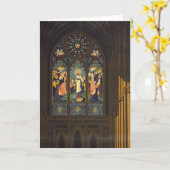 1923年ステンドグラス窓のある教会のポスター。 カード (黄色い花)