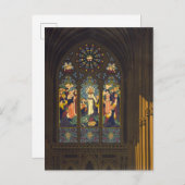 1923年ステンドグラス窓のある教会のポスター。 ポストカード (正面/裏面)