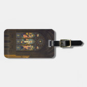 1923年ステンドグラス窓のある教会のポスター。 ラゲッジタグ (正面横)