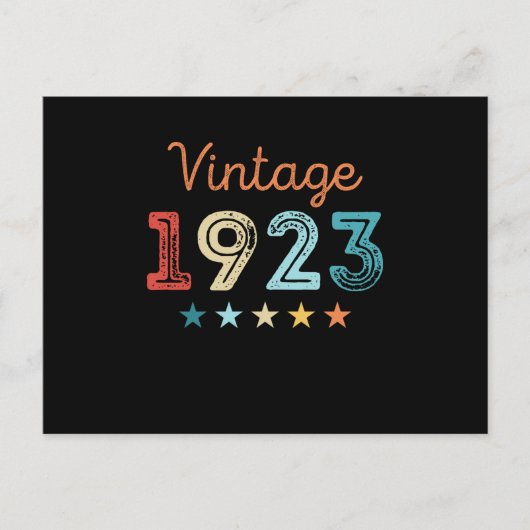 1923年生まれ 100歳誕生日 レトロ ギフト 100年 ポストカード (正面)