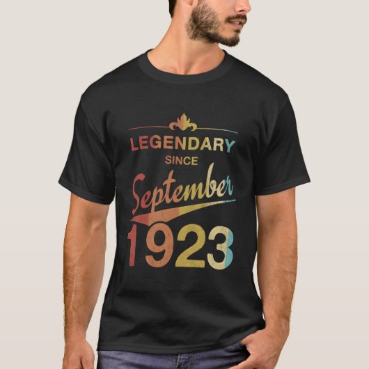 1923年9生まれ月100日 Tシャツ (正面)
