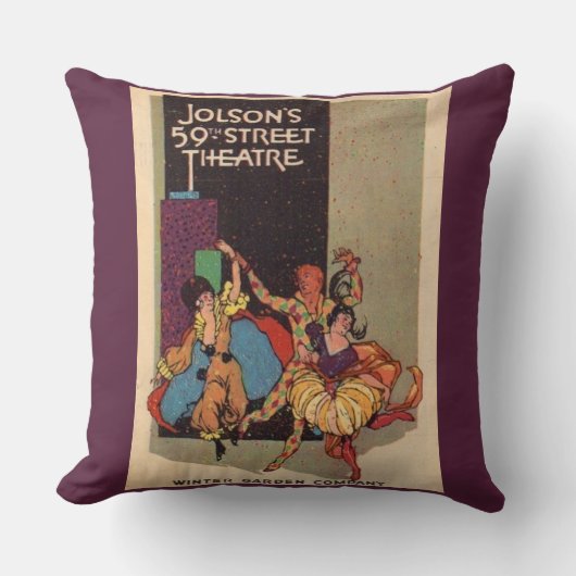 1923 Al Jolson's Theatre playbill cover クッション (正面)