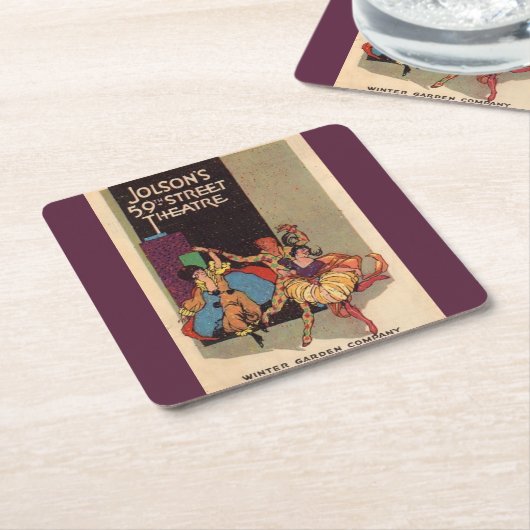 1923 Al Jolson's Theatre playbill cover スクエアペーパーコースター (アングル)