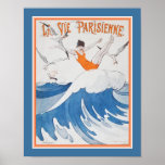 1923 Deco La Vie Parisienneカバー ポスター<br><div class="desc">1923カラフル年、波に乗ったフラッパーを特徴とするラ・ヴィー・パリジェンヌのアールデコカバー。11x14を示す。他のサイズで利用可能。</div>