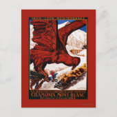 1924のオリンピック冬のゲームポスター ポストカード (正面)