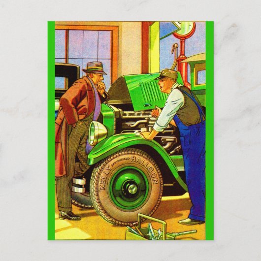 1924ケリースプリングフィールドのバルーンタイヤと ポストカード (正面)