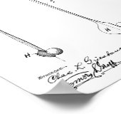 1924ゴルフクラブグリップ特許アートスケッチプリント ポスター (角)