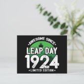 1924年からずっと素晴らしい うるう年 2月29日 誕生日 ポストカード (スタンド正面)