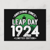 1924年からずっと素晴らしい うるう年 2月29日 誕生日 ポストカード (正面)