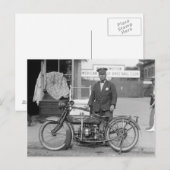 1924年のオートバイ警官 ポストカード (正面/裏面)