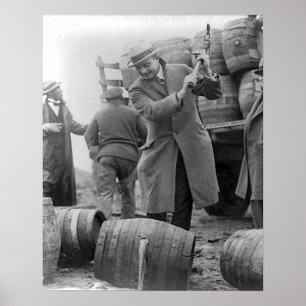 1924年のビール樽破壊 復刻写真 ポスター