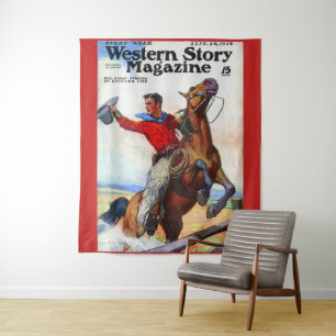 1924年のWestern Story誌の表紙プリント。 タペストリー