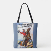 1924年のWestern Story誌の表紙プリント。 トートバッグ (裏面)