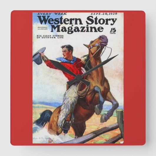 1924年のWestern Story誌表紙 スクエア壁時計 (正面)