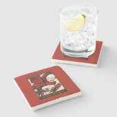 1924年オリンピック冬季大会ポスター ストーンコースター (横)