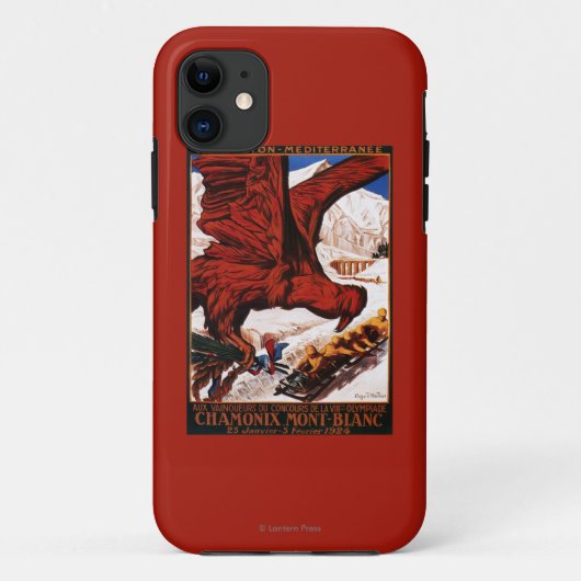 1924年オリンピック冬季大会ポスター Case-Mate iPhoneケース (裏面)