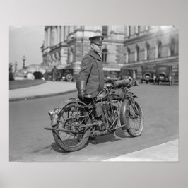 1924年バイク警官。ヴィンテージ写真 ポスター