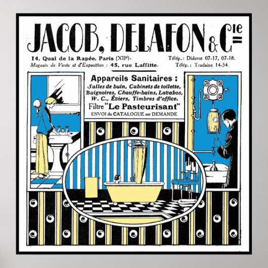 1924年フランスの配管広告 ポスター (正面)