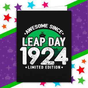 1924年素晴らし閏年日以後2月29誕生日 カード
