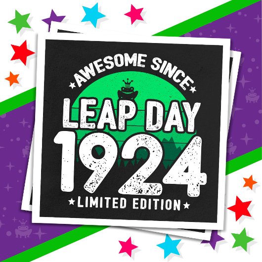 1924年素晴らし閏年日以後2月29誕生日 スタンダードカクテルナプキン