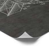 1924年航空機列車特許スケッチプリント ポスター (角)