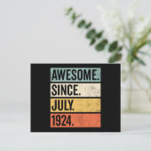 1924年7月生まれ レトロな誕生日 ポストカード (スタンド正面)