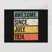 1924年7月生まれ レトロな誕生日 ポストカード (正面)