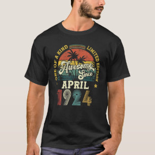 1924素晴らし年4月以来ヴィンテージ98誕生日 Tシャツ