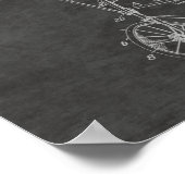 1924自転車飛行機特許スケッチプリント ポスター (角)