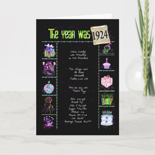 1924 Birthday Trivia カード (正面)