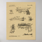 1924 Knife Gun Patent Art Drawing Print ポスター (正面)