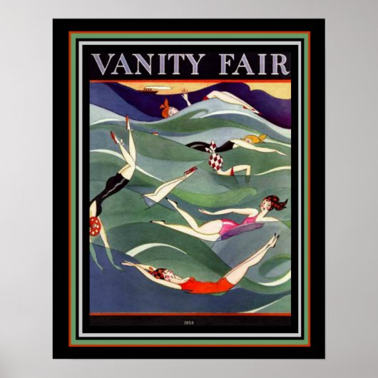 1924 Vanity Fair Deco水着カバー16x20 ポスター (正面)