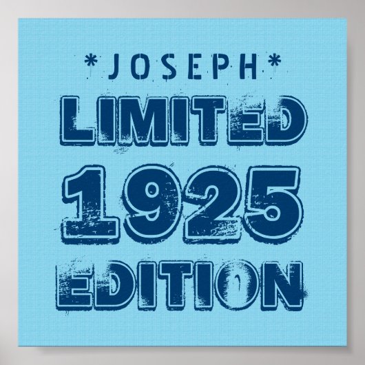 1925または任意の年の誕生日限定版V01Z ポスター (正面)