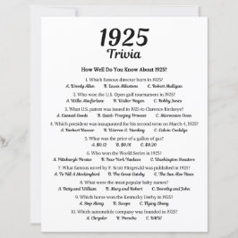 1925トリビアゲーム | 第100回バースデーパーティーゲーム