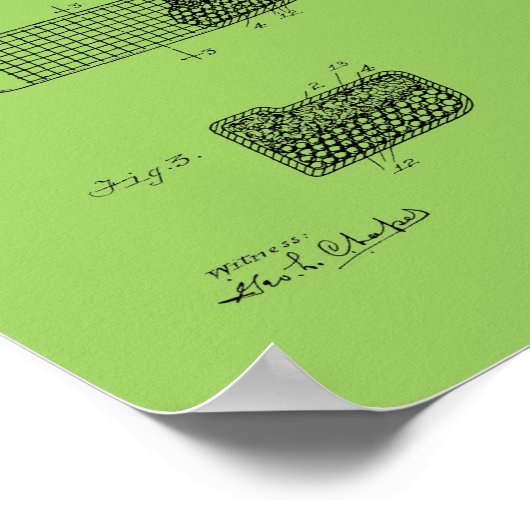 1925ヴィンテージゴルフクラブ特許青写真アートプリント ポスター (角)