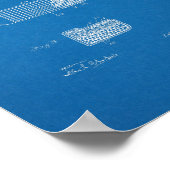 1925ヴィンテージゴルフクラブ特許青写真アートプリント ポスター (角)