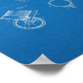 1925ヴィンテージゴルフバッグ特許青写真アートプリント ポスター (角)