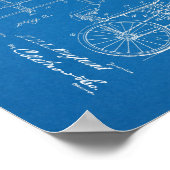 1925ヴィンテージ三輪車特許青写真アートプリント ポスター (角)