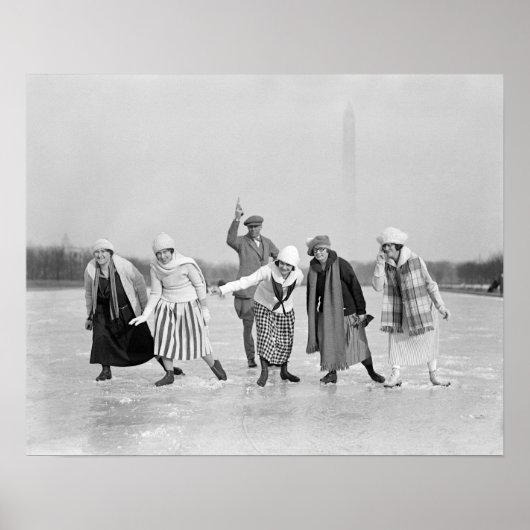 1925年のアイススケートレース。ヴィンテージ写真 ポスター (正面)